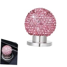 Bling Car Engine Start Button Cover, Crystal Rhinestone Round Ball 1 PC Pink