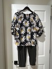Patricia Luca Set Blouse Daisy Top Pants Size M (10-12) — photo 1