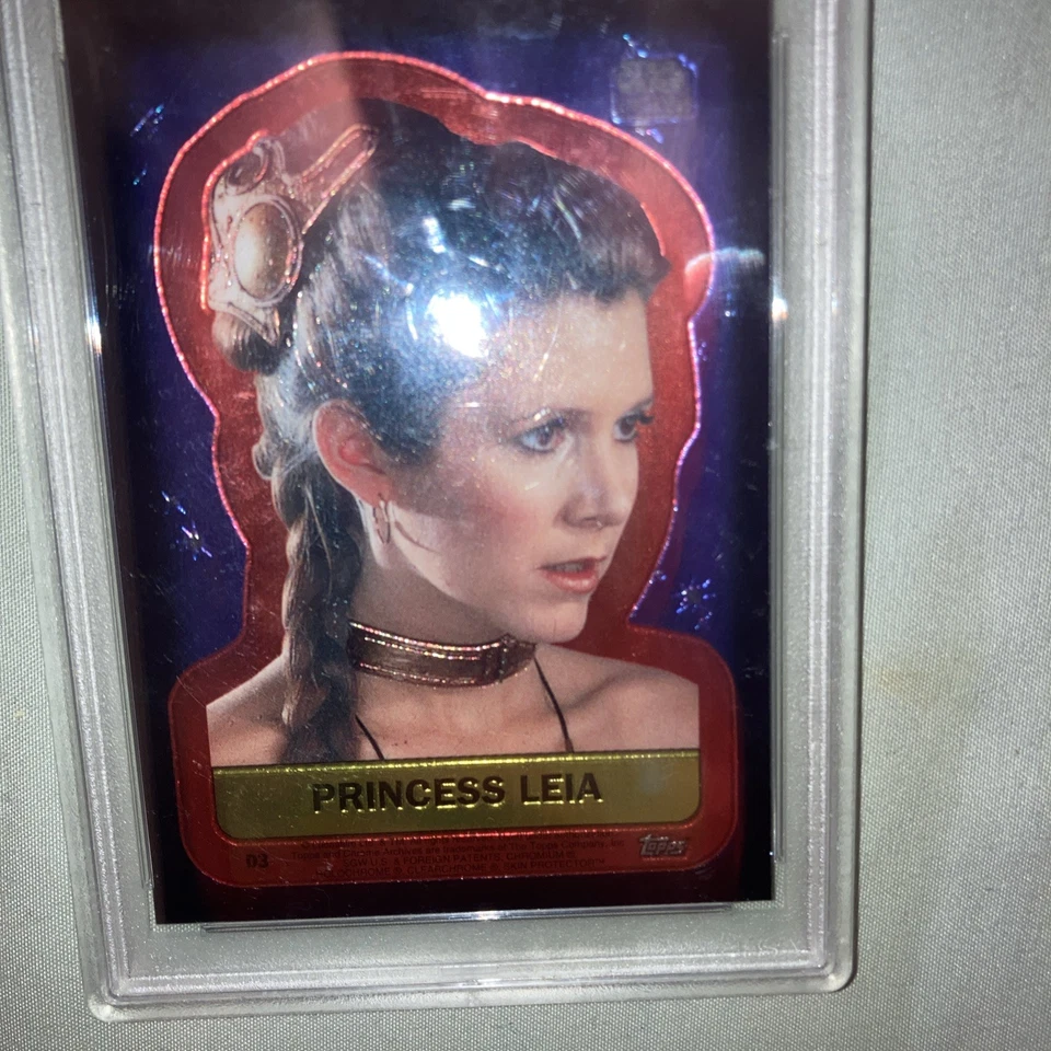 1999 Topps Chrome Star Wars PRINCESS LEIA Archives Double-Sided #D3 PSA 8 - Image 2 of 4