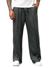 Men's Baggy Drawstring Elastic Waist Sweatpants with Pockets Solid Color Stra...