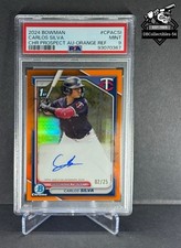 2024 Bowman Chrome Carlos Silva 1st True Orange Auto 02/25 PSA 9 Twins