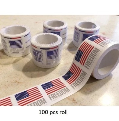 2023 USPS Forever Flag Stamps (Mint, Never Hinged) - 100 Count Roll