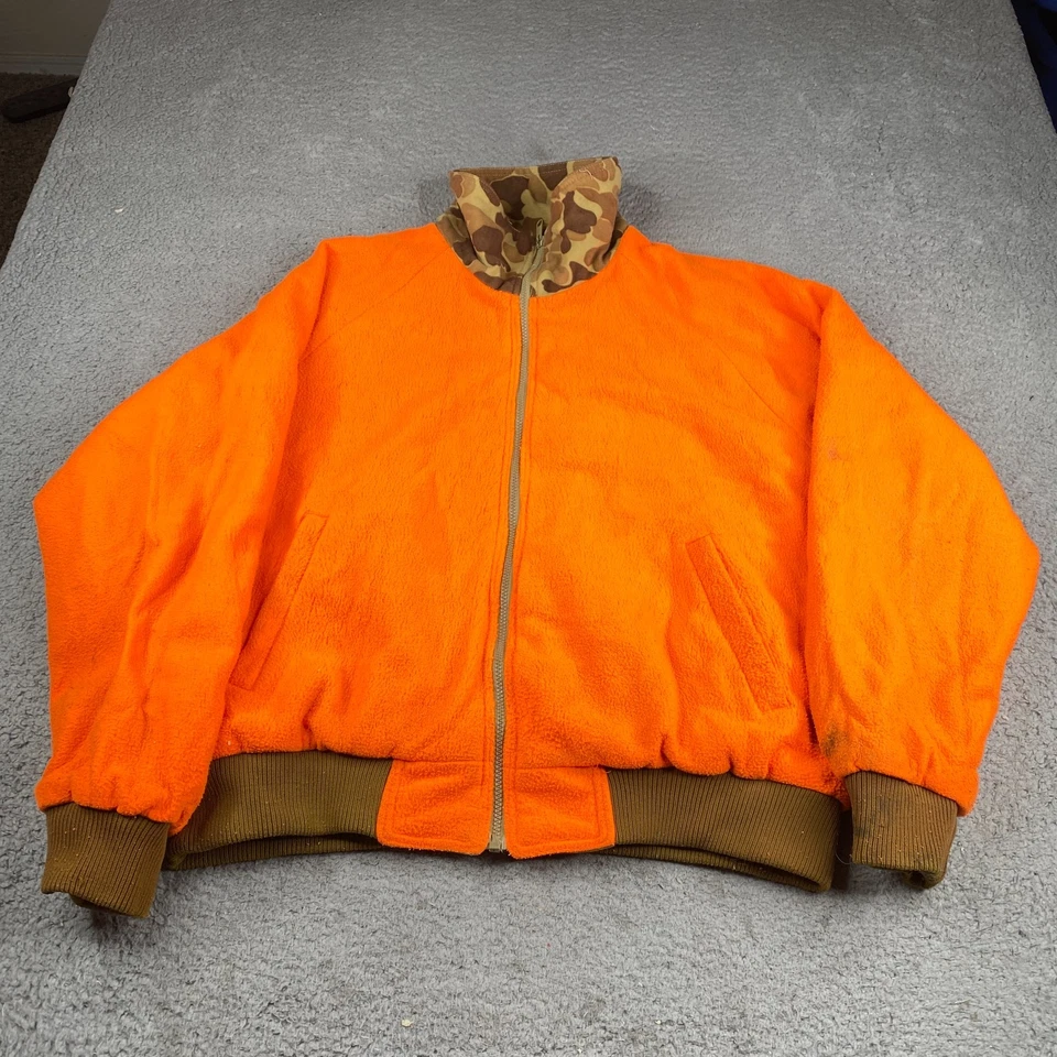 Vintage Gamehide Reversible Hunting Jacket Mens XL Duck Camo/Orange Fleece Zip - Image 2 of 4