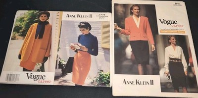 Vogue 2433 & 2778 Suit Jacket Blouse Skirt Anne Klein II Pattern Uncut