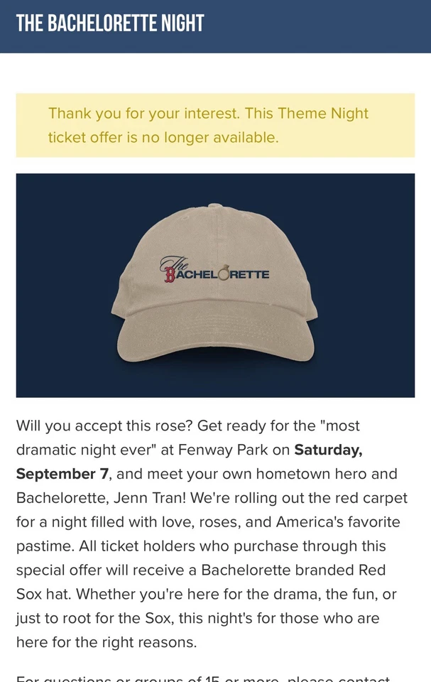 2024 Boston Red Sox Bachelorette SnapBack Cap SGA New Unworn - Image 2 of 2