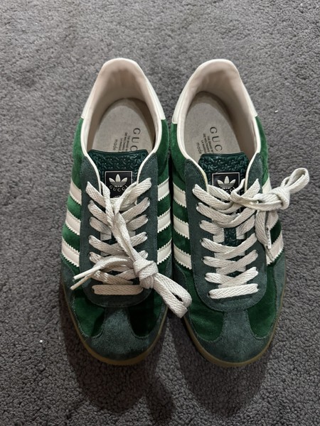 Gucci x Adidas GAZELLE Low Sneakers Men US 7 Green Suede Velvet 