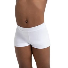 NEW Capezio Girl's Boys Cut Low Rise Short, White, Small