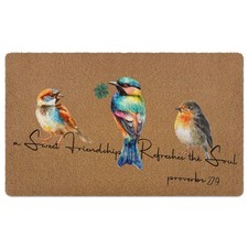 Christian Birds Door Mat, Christian Doormat, Bible Verse Welcome Front Door M...