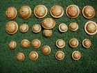 25 VINTAGE GRAND ARMY CIVIL WAR STAFF UNIFORM BUTTONS LOT GOODWIN 1875 PAT 5589
