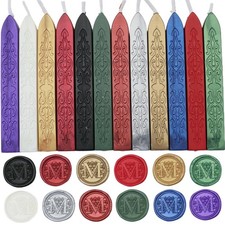 12Pcs Wax Sealing Sticks with Wicks, Assorted Colors Wax Seal Sticks Great fo...