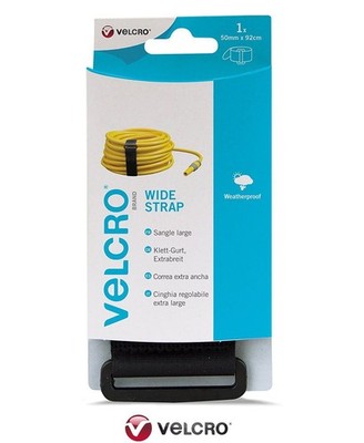 TOUCH FASTENER Brand Extra Wide Strong Adjustable Strap 50x92 cm Black Reusable