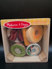 NEW MELISSA DOUG WOODEN BREAKFAST PICNIC BOX PLAY FOOD SET