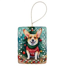 Corgi Christmas Tree Porcelain Ornament DAC3429CO2