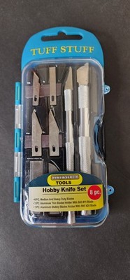 Tuff Stuff 8-Piece Hobby Knife Set   Precision Cutting Tools with Blades