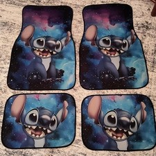 Disney Stitch Car Floor Mats Set Cute Disney Cartoon Universal Fit 4 Pc. Disney Stitch Car Floor Mats Set Cute Disney Cartoon Universal Fit 4 Pc.