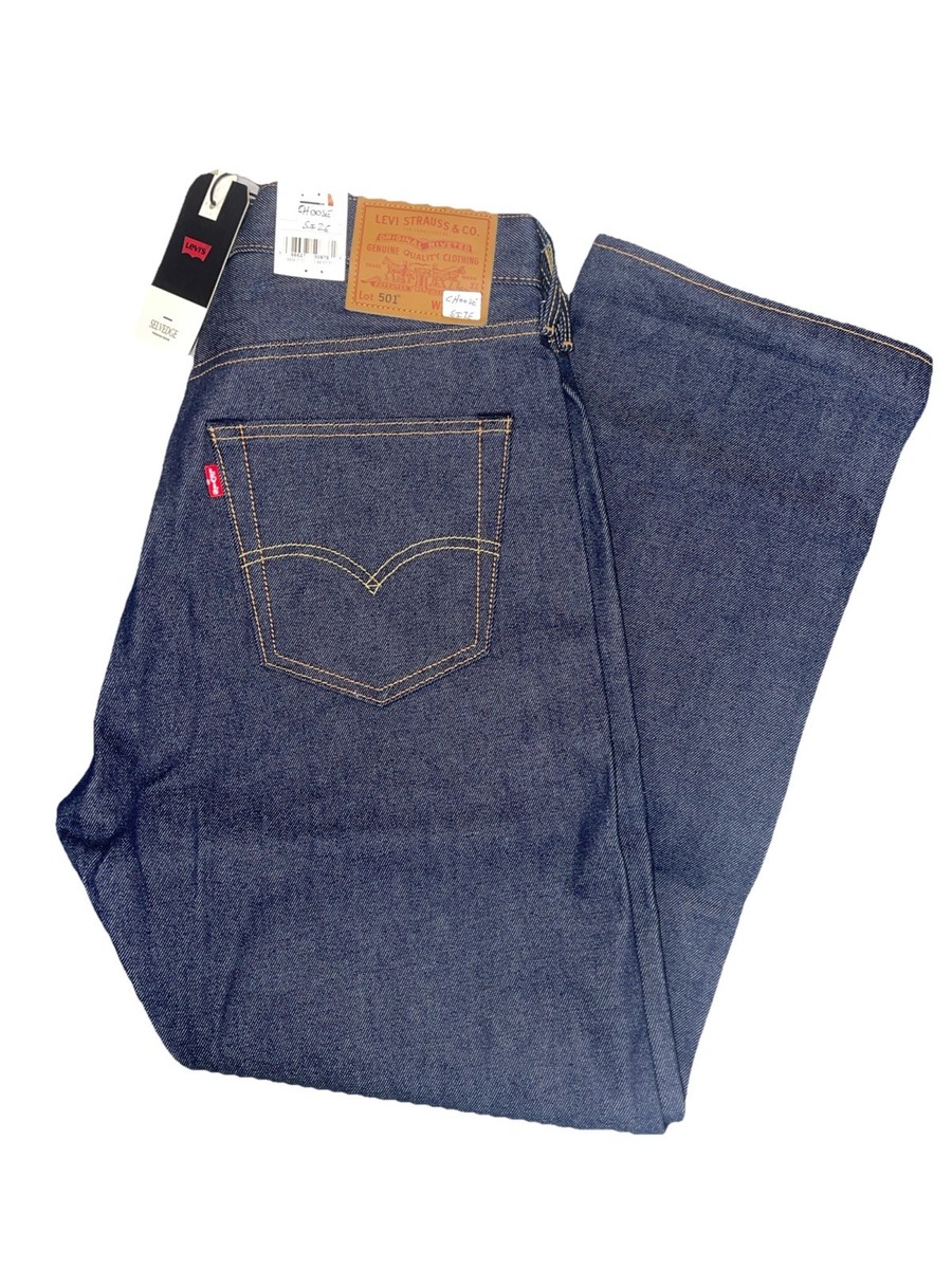 Levi Premium 501 Original Fit Selvedge,Blue Dark Wash,Choose Size