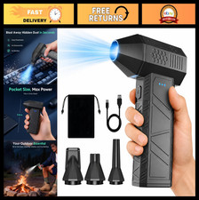 Rechargeable Electric Air Duster 110000RPM  3-Speed, USB-C, LED Light, 4 Nozzle