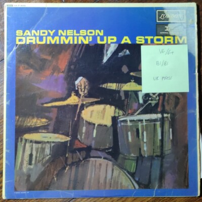 Sandy Nelson Drummin' Up A Storm Vinyl Schallplatten Sehr guter Zustand/G + HAP8008 1. Druck
