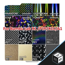 257x257 PEO Pei Smooth PET PEY Steel Build Plate For Bambu Lab P1P X1 3D Printer
