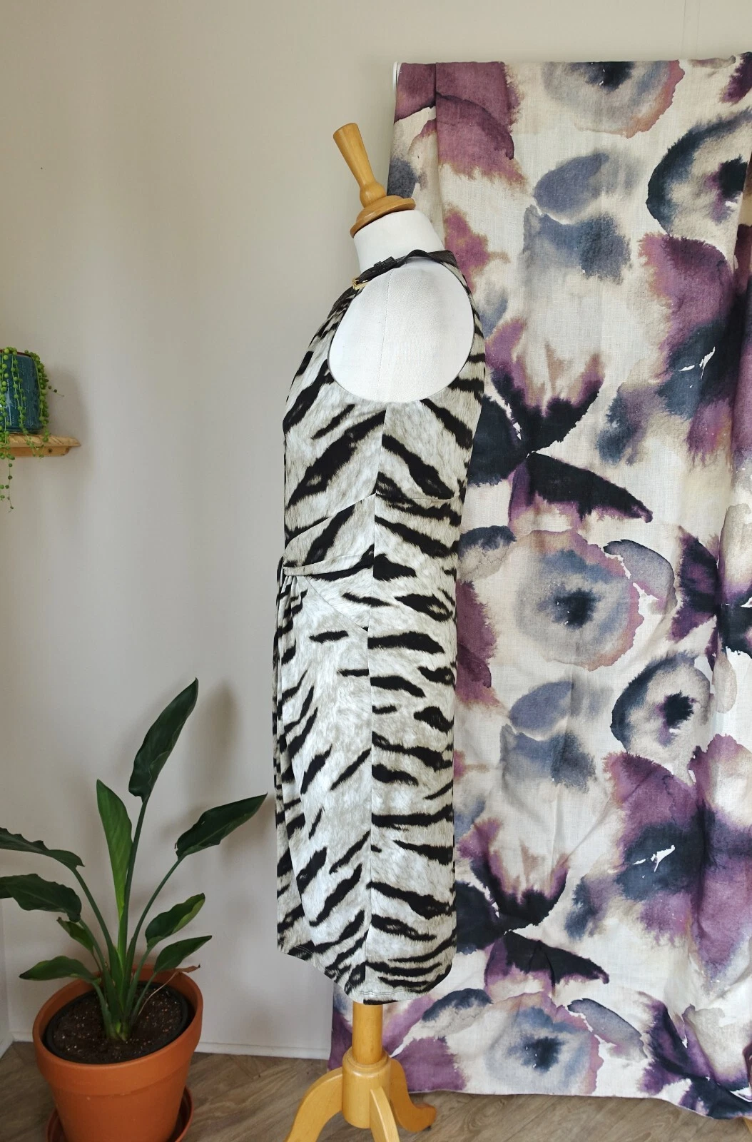 Abito a tubino MICHAEL KORS stampa animalier elasticizzato vestibilità raccolta taglia S