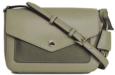 MICHAEL KORS Tasche Umhängetasche Abendtasche Crossbag Greenwich Leder Grau