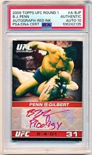 2009 Topps UFC Round 1 B.J. Penn Red Ink Auto Rc SP #A-BJP /25 PSA 10