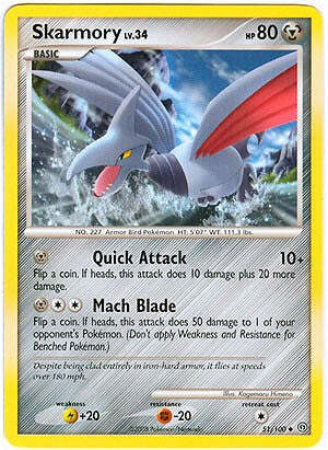 Pokemon Diamond and Pearl Stormfront Card - Skarmory (U) 51/100