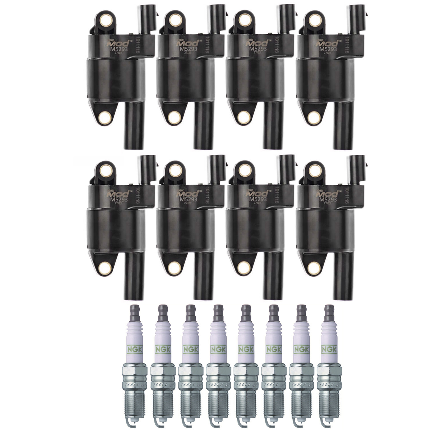 NGK 8 MOD Ignition Coil G-Power Spark Plug Kit For Cadillac Chevrolet GMC V8
