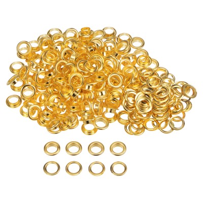 300er Set Ösen Set Metallösen 10mm 2/5'' Ösen für Schuhe goldfarben