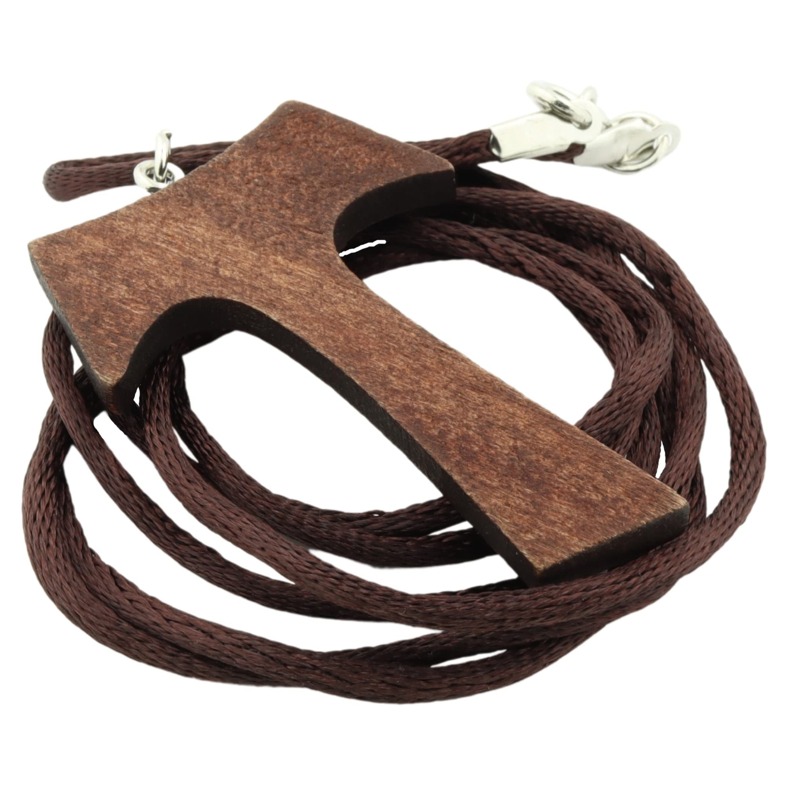 Needzo Wooden Franciscan Tau Accessory, Cross Pendant Necklace, Religious Gif...