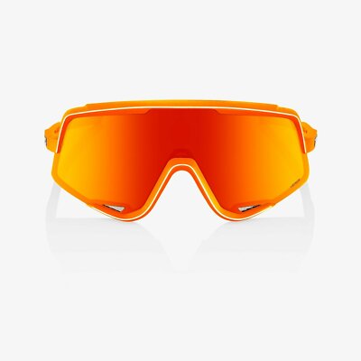 100% GLENDALE Neon Orange Sunglasses, Red Multilayer Mirror +