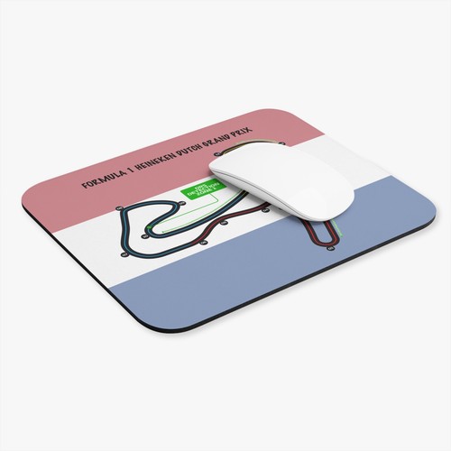 Formula One Mouse Pad featuring the Dutch Grand Prix track layout and flag. - Picture 4 of 5