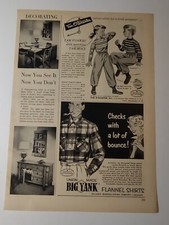 Big Yank Flannel Shirts Work Shirts Union Made Vintage 1950s Print Ad