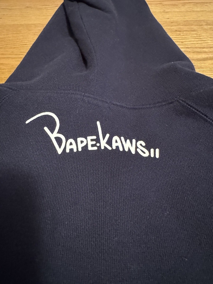 BAPE × kaws Baby milo Vintage Full zip hoodie Navy A Bathing Ape