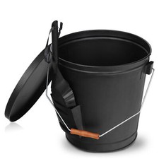 5 Gallon  Ash Bucket Fireplace W/Shovel Hold Heat Classic Home Decor Steel 
