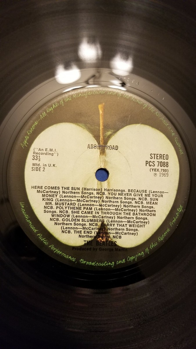 THE BEATLES ABBEY ROAD rare 1969 vinyl LP NO HER MAJESTY Drain