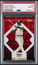 2006 FINEST XFRACTOR #100 BARRY BONDS 58/250 PSA 8