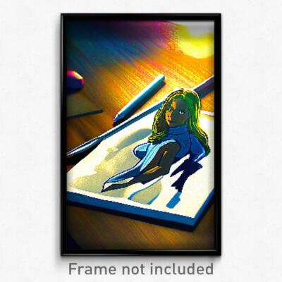 Pixel Art Poster - Marvelous Drawing (8 Bit Psychedelic Trippy Video Game Print)