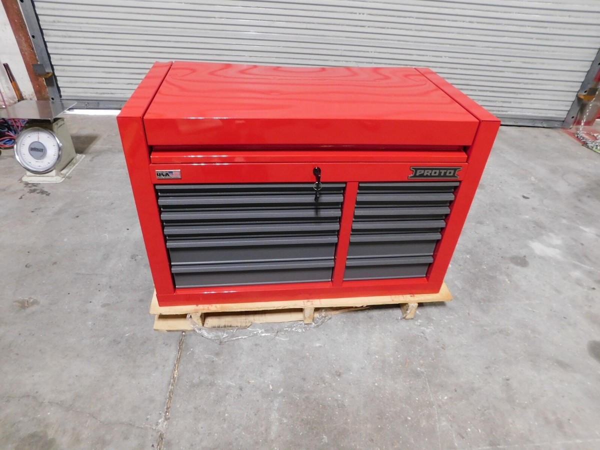 Proto Top Chest Tool Box 12 Drawer 41 x 22 x 27 Steel Red