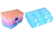 4/2 Compartment Organiser Storage Box Hard Plastic Craft Nail Art Fuse Beads