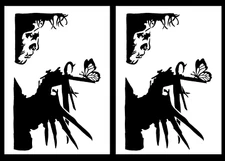 Edward Scissorhands Two 6" Black Graphic Decal Car Truck Window laptop Tablet