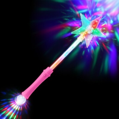 24 große rosa blinkende Sternstäbe LED Leuchtsternstäbe Leuchtstab Sterne Stab