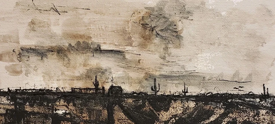 Pintura de paisagem mínima moderna abstrata original No.647 por K.A.Davis  - Imagem 3 de 4