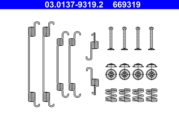 ATE 03.0137-9319.2 ZubehÖRsatz, Bremsbacken Hinterachse FÜR Fiat Suzuki-image