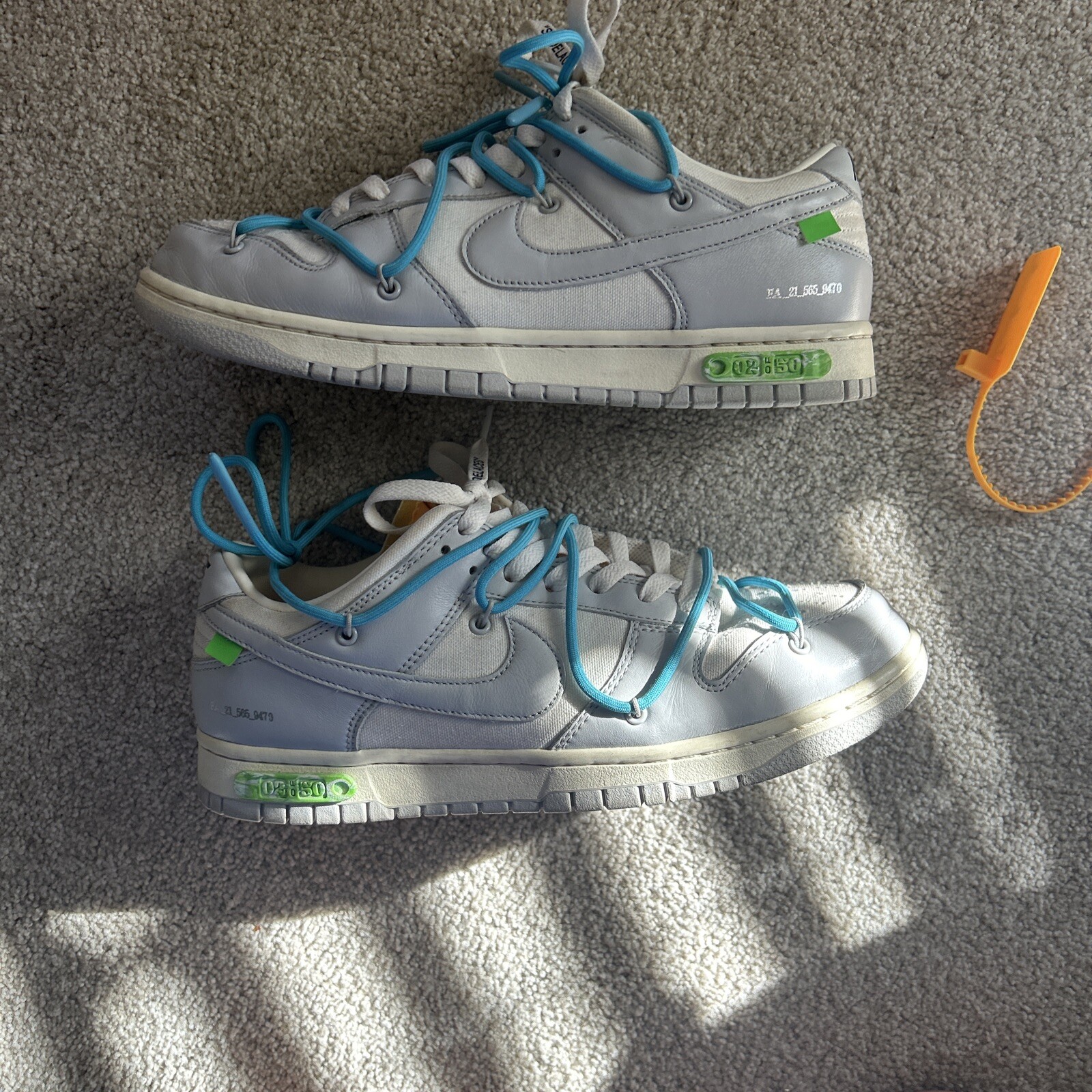 OFF WHITE X NIKE Taglia 10 Nike Off White x Dunk Low lotto 02 di 50