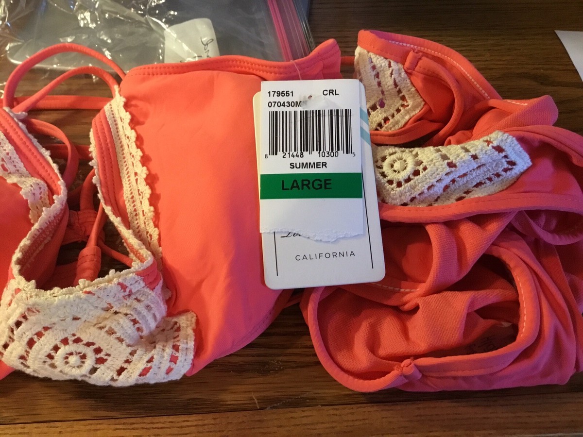 NWT luckey Brand X Back Two PC Bikini Swimsuit Swimwear Bathing