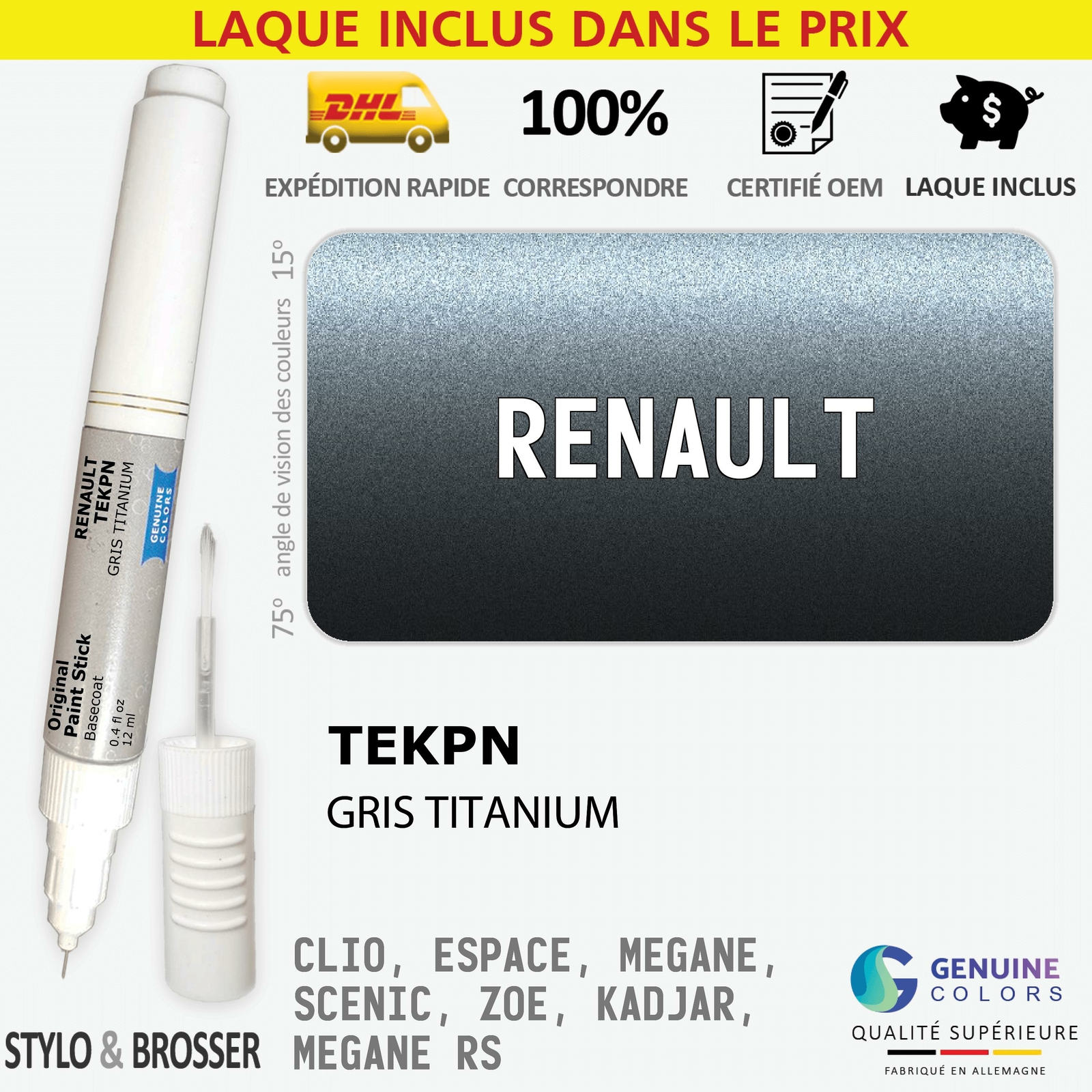 Renault stylo retouche