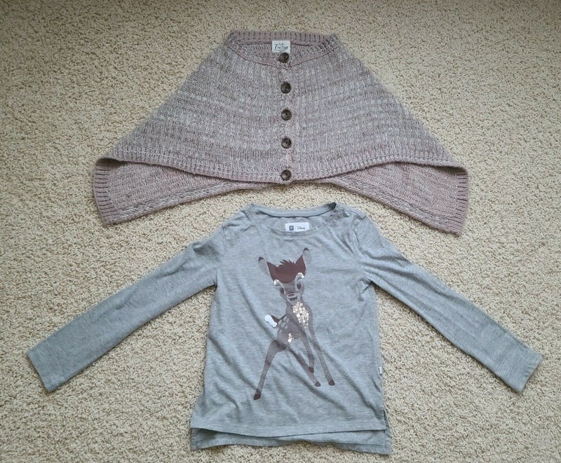 Girls Simply Noelle Curtsy Couture Poncho Scarf Wrap & Gap Disney Bambi T Shirt