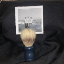 Vintage Natural Boar Shaving Brush for Men Blue handle Shaving Pic Holder Idea