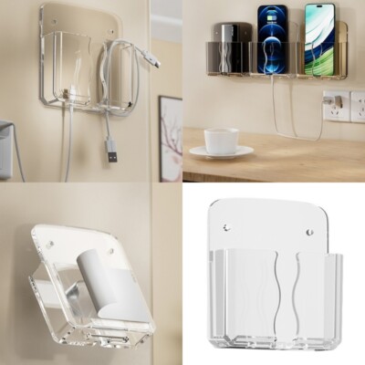 Wall Mount Phone Holder For Bedside Bedrooms Living Room Offices Remote Control